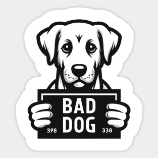 Bad Dog Mug Shot Illustration Sticker